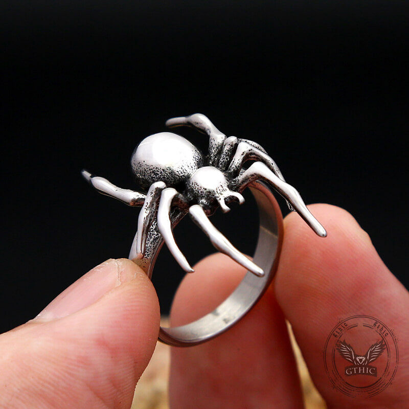 Punk Spider Stainless Steel Animal Ring | Gthic.com