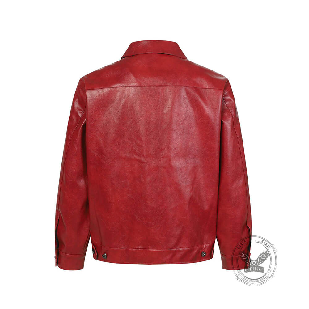 Punk Spider Web Textured PU Leather Jacket Pants – GTHIC