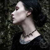 Punk Spike Bamboo Stainless Steel Clavicle Necklace | Gthic.com