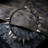 Punk Spike PU Leather Alloy Choker Necklace | Gthic.com