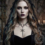 Punk Spike Star Stainless Steel Clavicle Necklace | Gthic.com