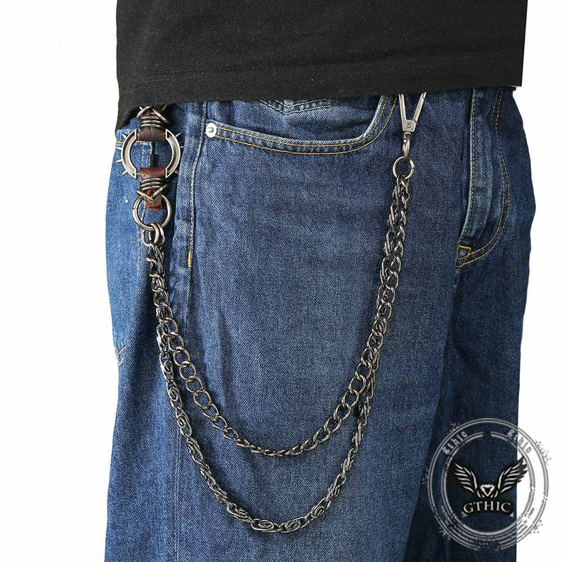 Punk Spiked Double-Chain Alloy Pants Chain – GTHIC
