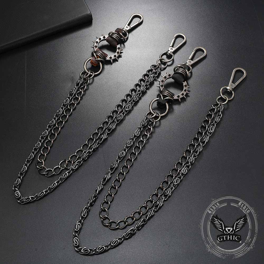 Punk Spiked Double-Chain Alloy Pants Chain | Gthic.com