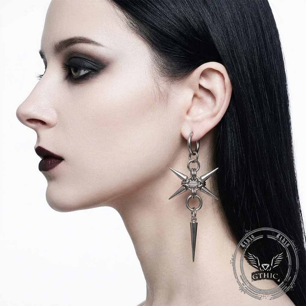 Punk Spiked Hip Hop Stainless Steel Earrings | Gthic.com
