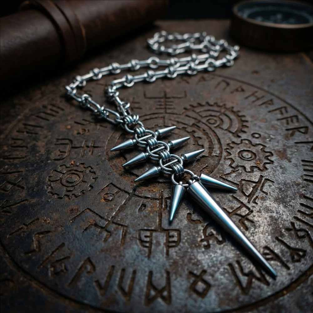 Punk Spiked Piercing Stainless Steel Clavicle Necklace