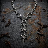 Punk Spiked Tassel Stainless Steel Drop Necklace | Gthic.com
