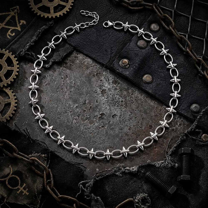 Punk Spiked Thorn Chain Stainless Steel Bracelet – GTHIC