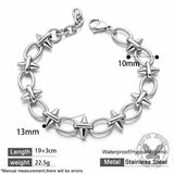 Punk Spiked Thorn Chain Stainless Steel Bracelet