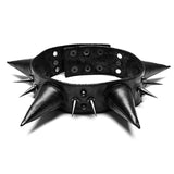 Punk Spikes PU Leather Choker Necklace | Gthic.com