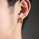 Punk Spiral Lightning Zircon Brass Stud Earrings | Gthic.com