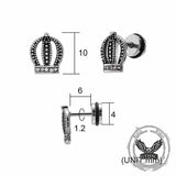 Punk Star Lion Head Cross Stainless Steel Earring Set