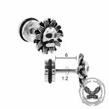 Punk Star Lion Head Cross Stainless Steel Earring Set
