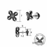 Punk Star Lion Head Cross Stainless Steel Earring Set