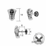 Punk Star Lion Head Cross Stainless Steel Earring Set