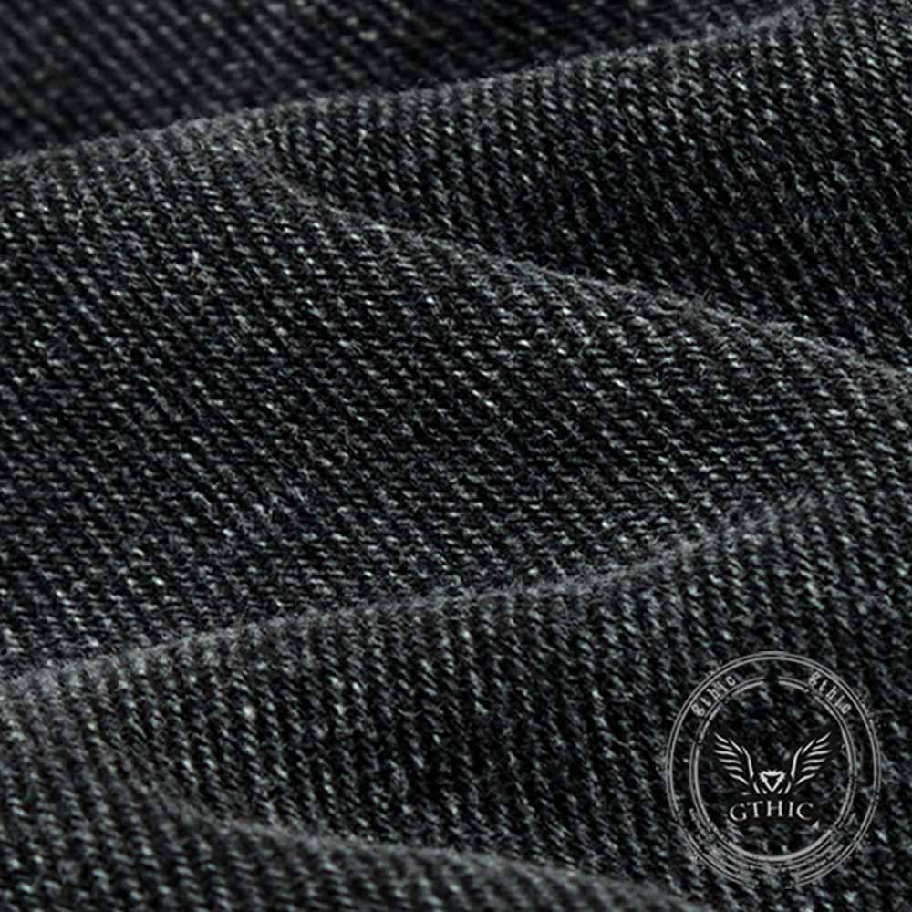 Punk-Hose für Herren aus Baumwolle mit Aufnäher und Totenkopf-Aufdruck