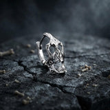 Punk Street-Style Stainless Steel Skull Hoop Earrings