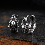 Punk Street Scorpion Stainless Steel Skull Hoop Earrings | Gthic.com