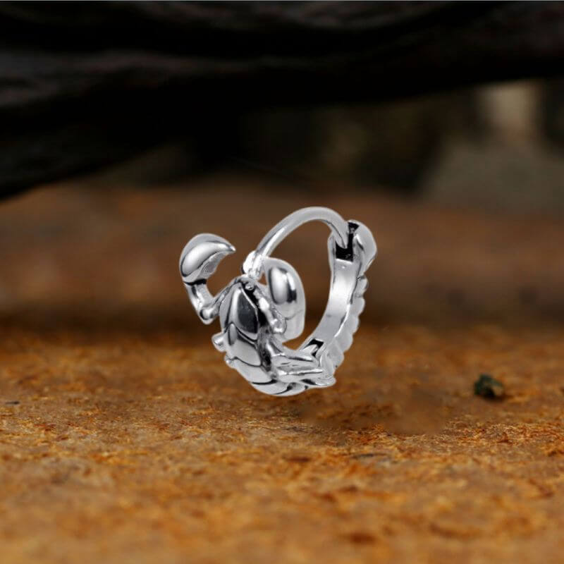 Punk Street Scorpion Stainless Steel Skull Hoop Earrings