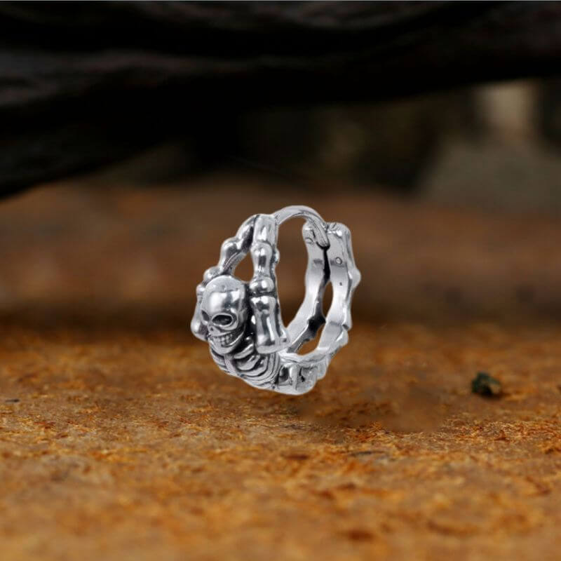 Punk Street Scorpion Stainless Steel Skull Hoop Earrings