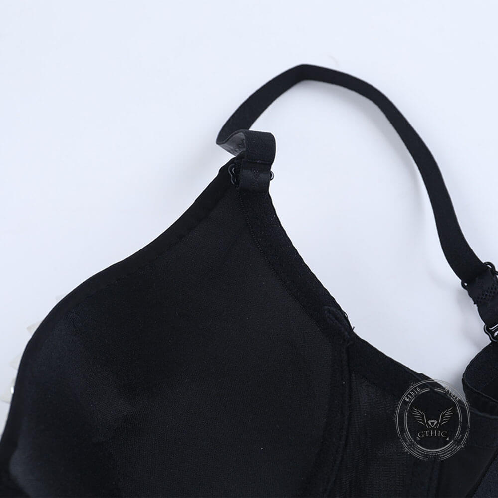 Punk Street Studded Metallic Spike Bra Underwear