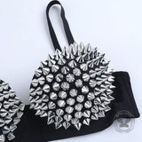 Punk Street Studded Metallic Spike Bra Underwear