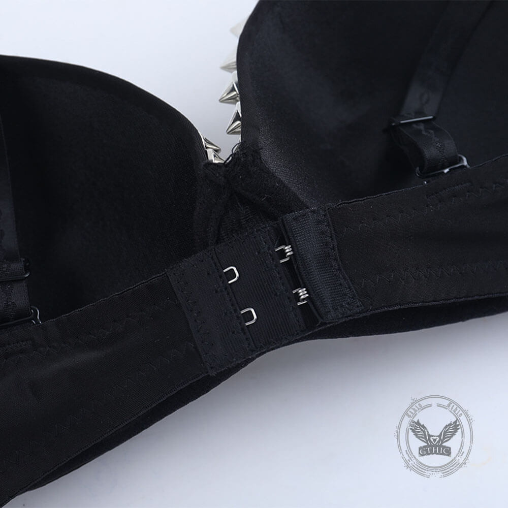 Punk Street Studded Metallic Spike Bra Underwear