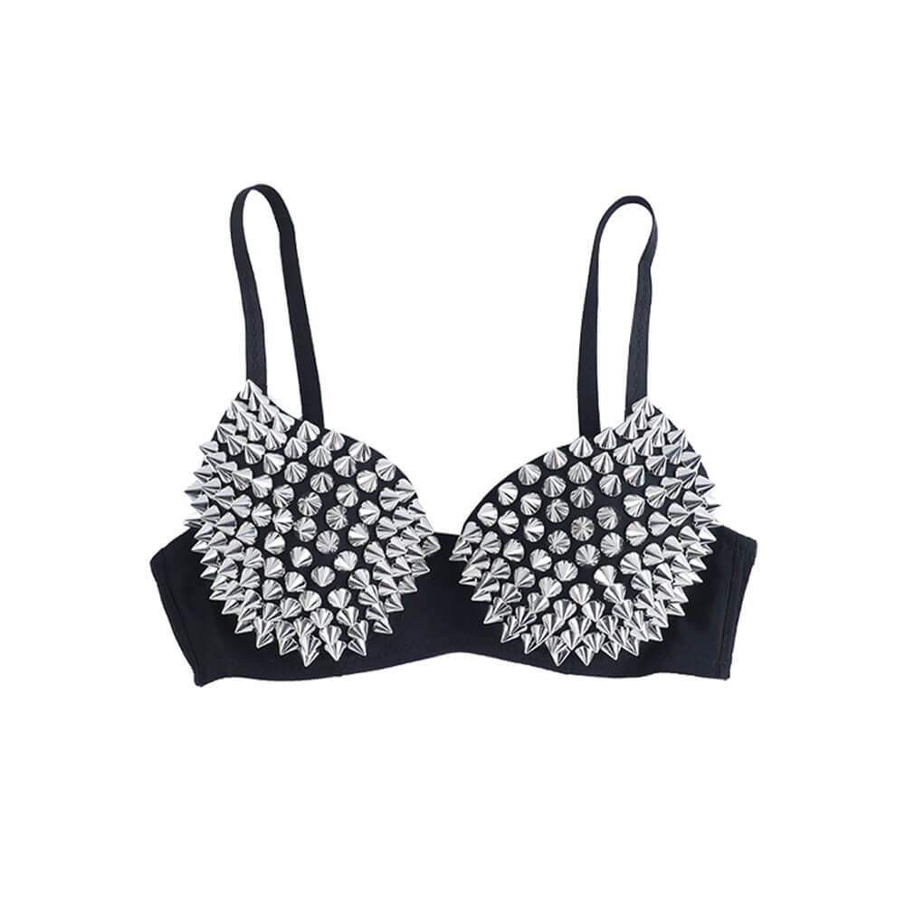 Punk Street Studded Metallic Spike Bra Underwear | Gthic.com