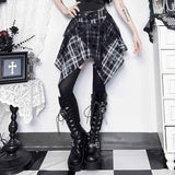 Punk Street Style Star Mesh Plaid Skirt | Gthic.com