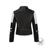 Punk Studded Asymmetrical Zipper Biker Jacket