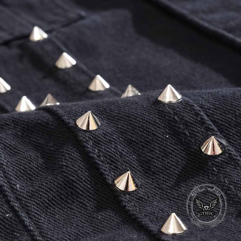 Gilet Skull in cotone ricamato stampato