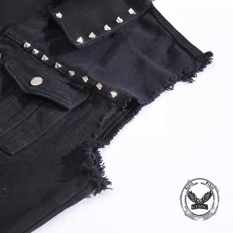 Gilet Skull in cotone ricamato stampato