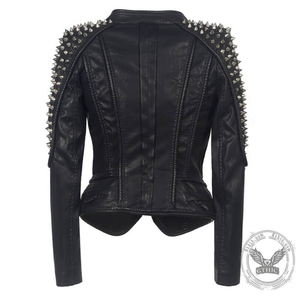 Punk Studded Leather Biker Jacket | Gthic.com