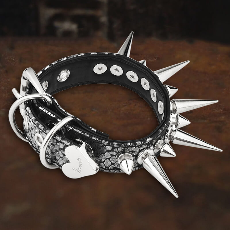 Punk Studded Snake Pattern Leather Rivet Bracelet