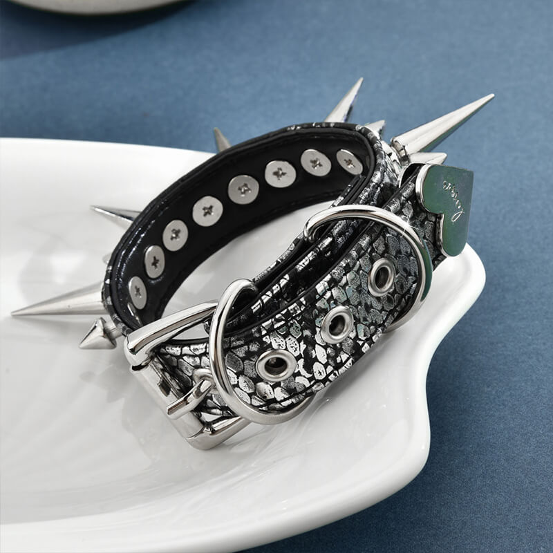 Punk Studded Snake Pattern Leather Rivet Bracelet