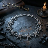 Punk Studded Stainless Steel Clavicle Necklace | Gthic.com