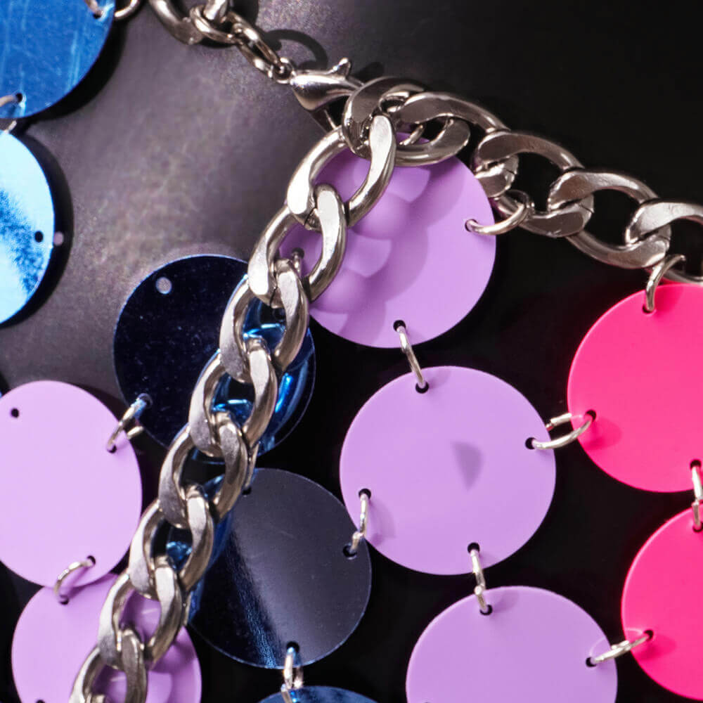 Punk Style Shiny Sequined See-Through Skirt