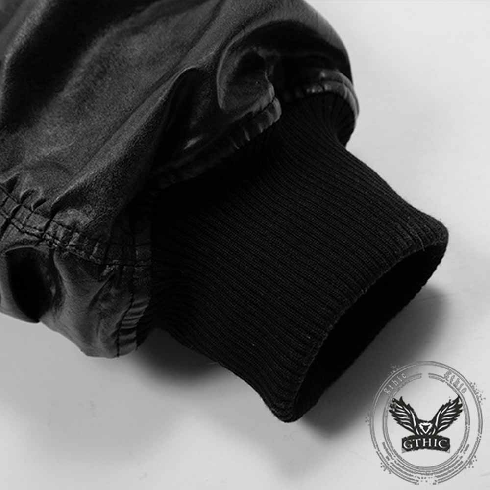 Punk Style Stand-Collar PU Leather Motorcycle Jacket