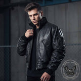 Punk Style Stand-Collar PU Leather Motorcycle Jacket | Gthic.com