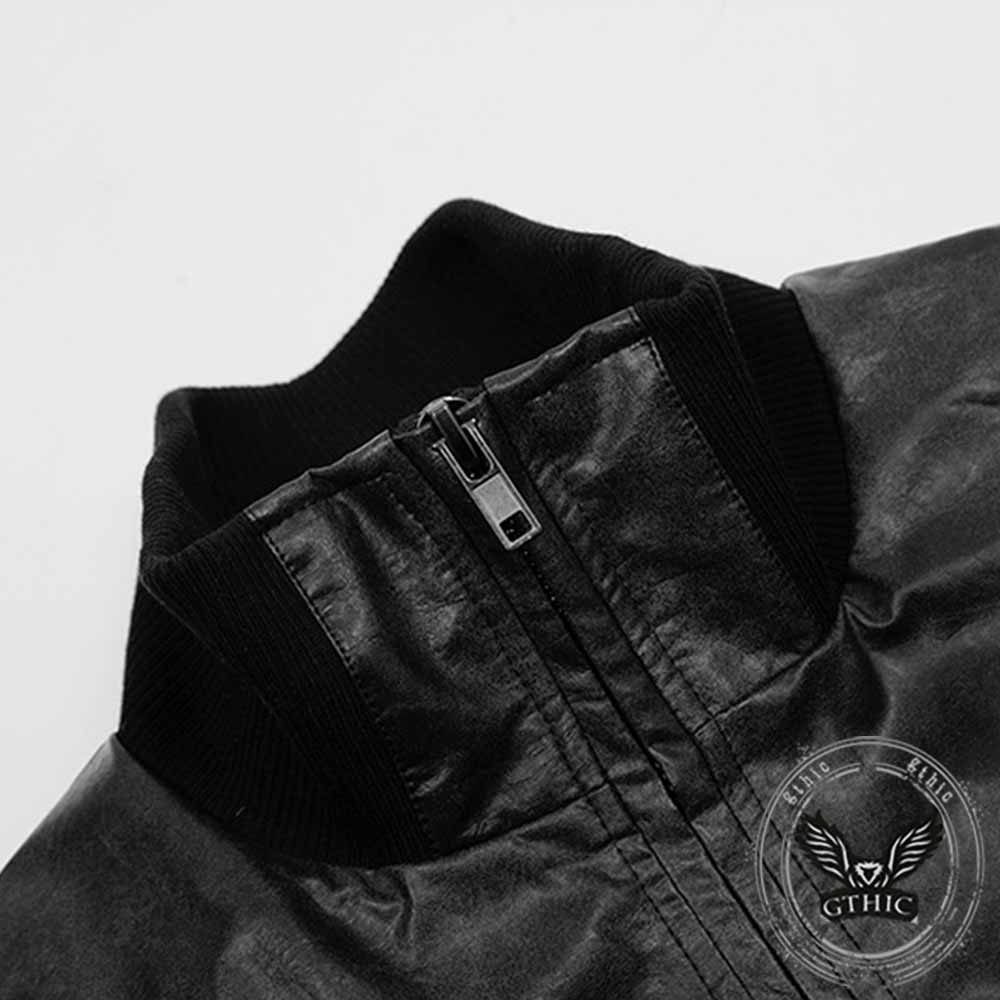 Punk Style Stand-Collar PU Leather Motorcycle Jacket