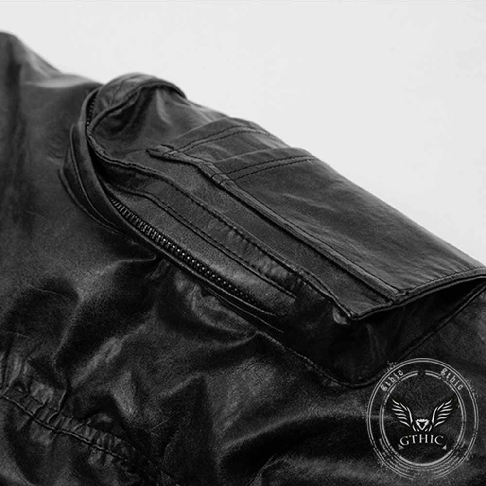 Punk Style Stand-Collar PU Leather Motorcycle Jacket