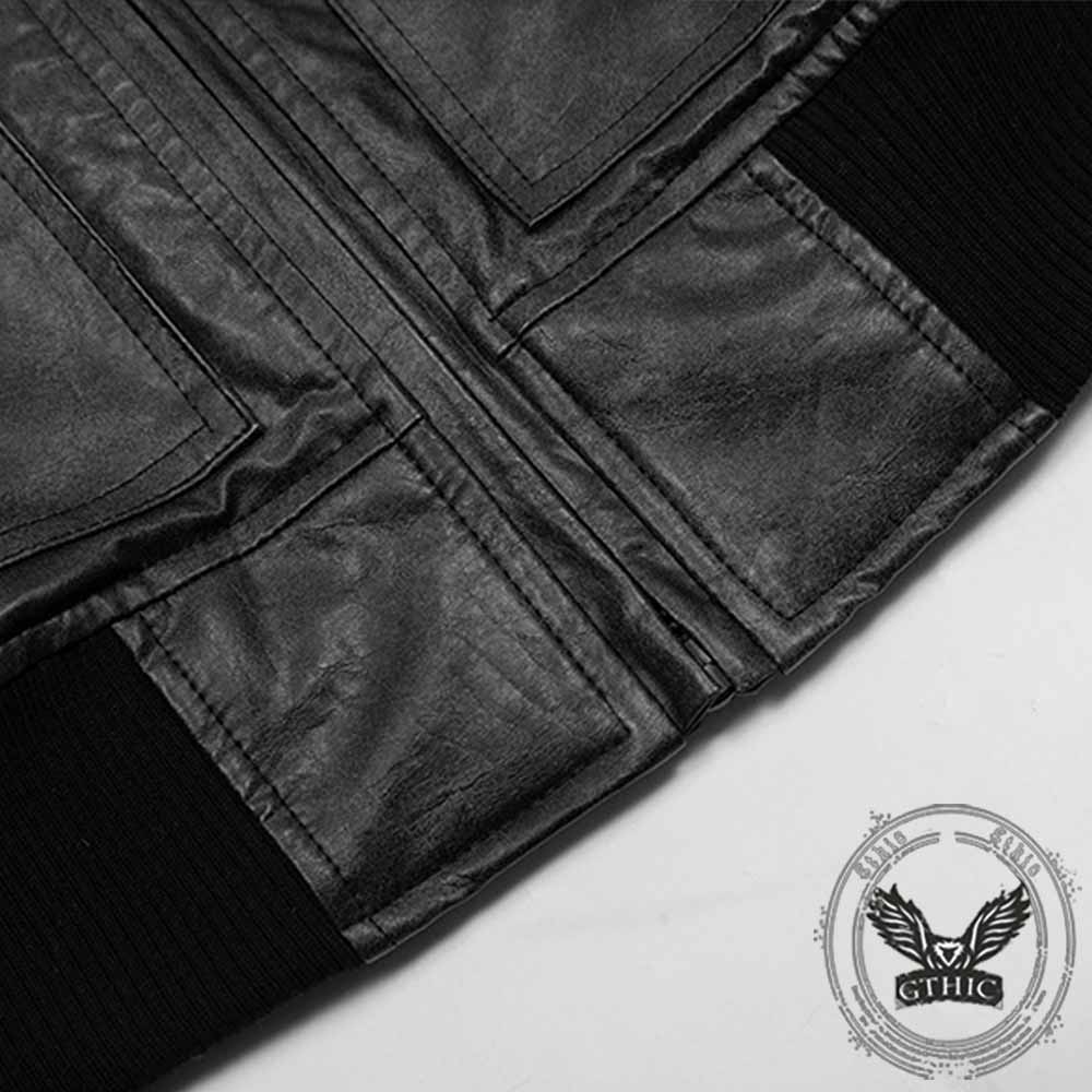 Punk Style Stand-Collar PU Leather Motorcycle Jacket