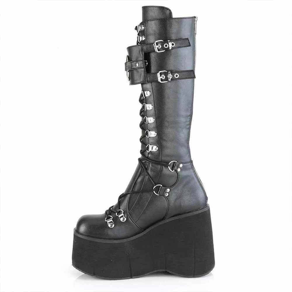 Punk Super High Platform Round Toe Lace-Up Biker Boots |Gthic.com
