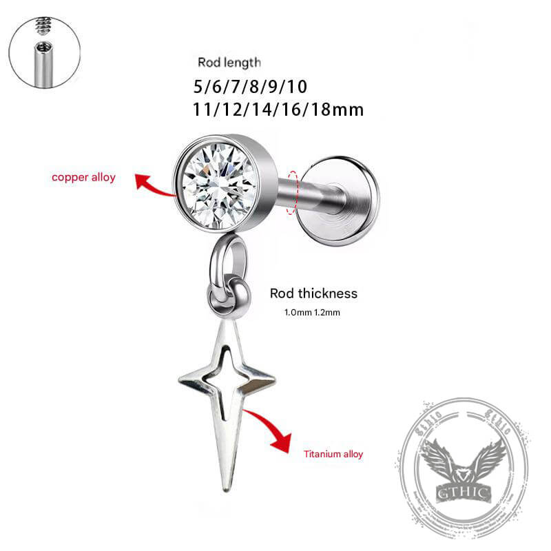 Punk Sword Horse Eye G23 Titanium Alloy Lip Stud Earring Piercing