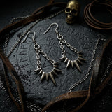 Punk Thorn Chain Stainless Steel Drop Earrings | Gthic.com