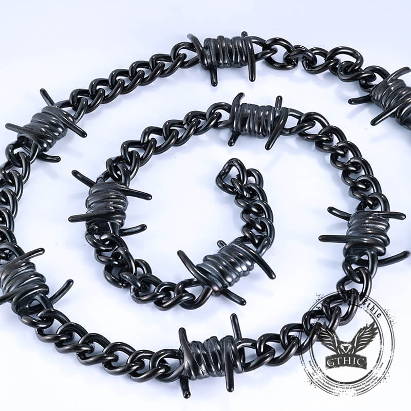 Punk Thorn Chunky Stainless Steel Necklace | Gthic.com
