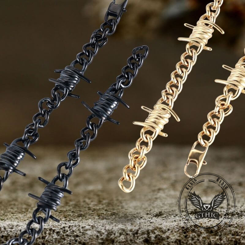 Punk Thorn Chunky Stainless Steel Necklace | Gthic.com