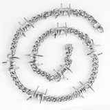 Punk Thorn Chunky Stainless Steel Necklace | Gthic.com