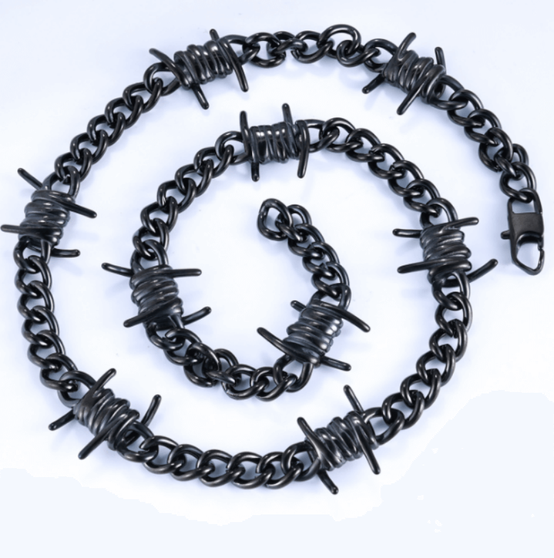 Punk Thorn Chunky Stainless Steel Necklace | Gthic.com