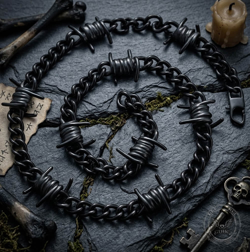 Punk Thorn Chunky Stainless Steel Necklace | Gthic.com