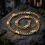 Punk Thorn Chunky Stainless Steel Necklace